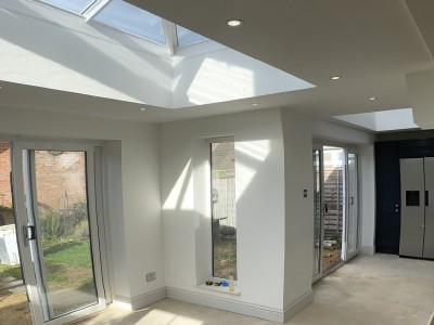 Ground floor home extension - kitchen and conservatory.